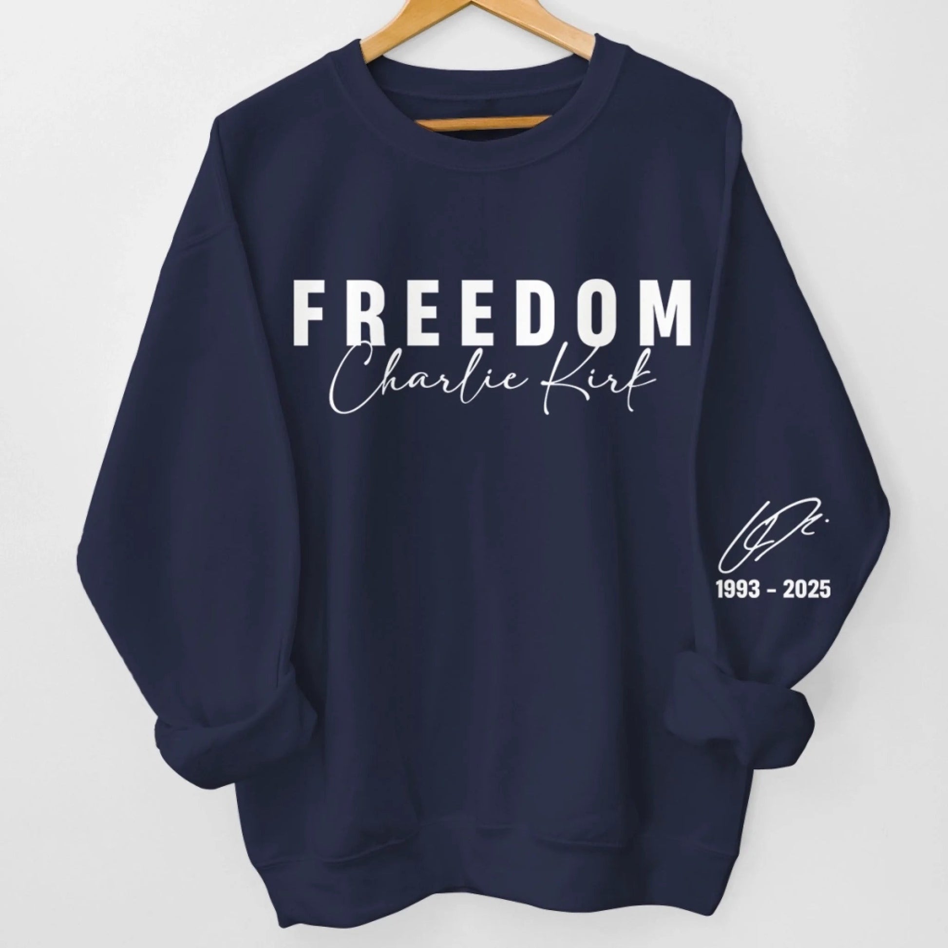 Charlie Kirk Merch Freedom Sweatshirt TPUSA Merch Charlie Kirk Memorial Gifts For Dad - Lilybirchmarket
