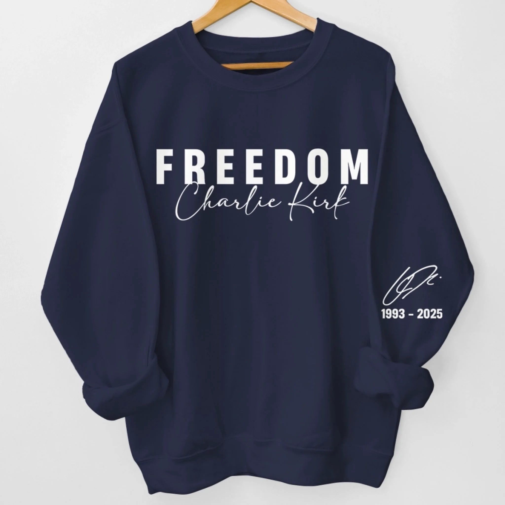 Charlie Kirk Merch Freedom Sweatshirt TPUSA Merch Charlie Kirk Memorial Gifts For Dad - Lilybirchmarket