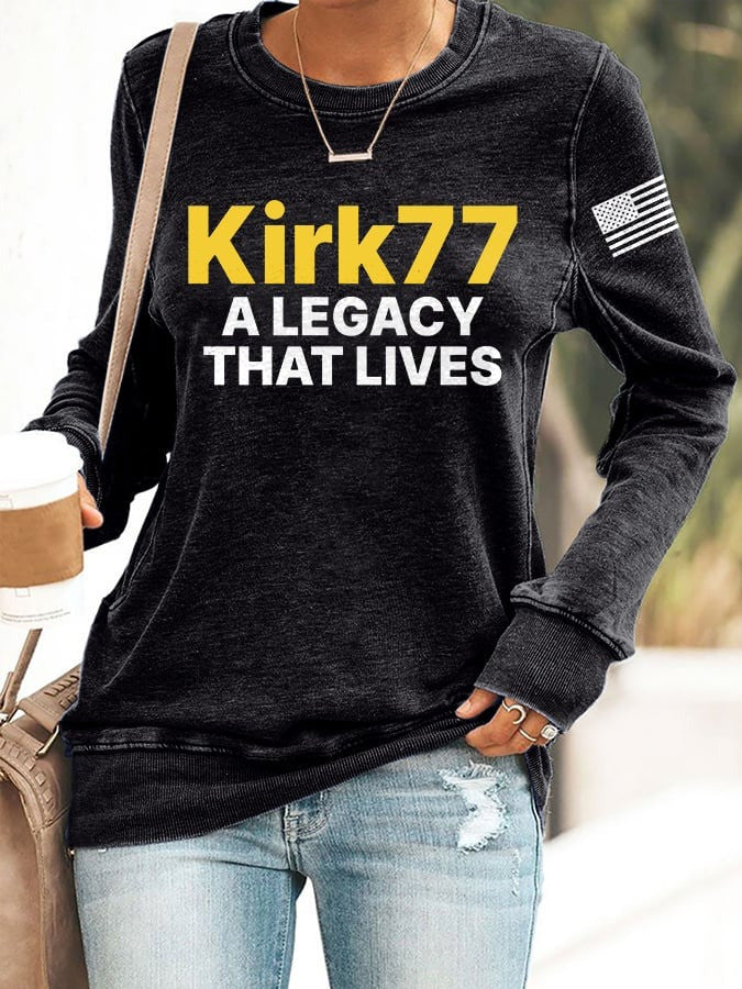 Charlie Kirk Merch Retro A Legacy That Lives Print Sweatshirt Gifts For Patriots - Lilybirchmarket