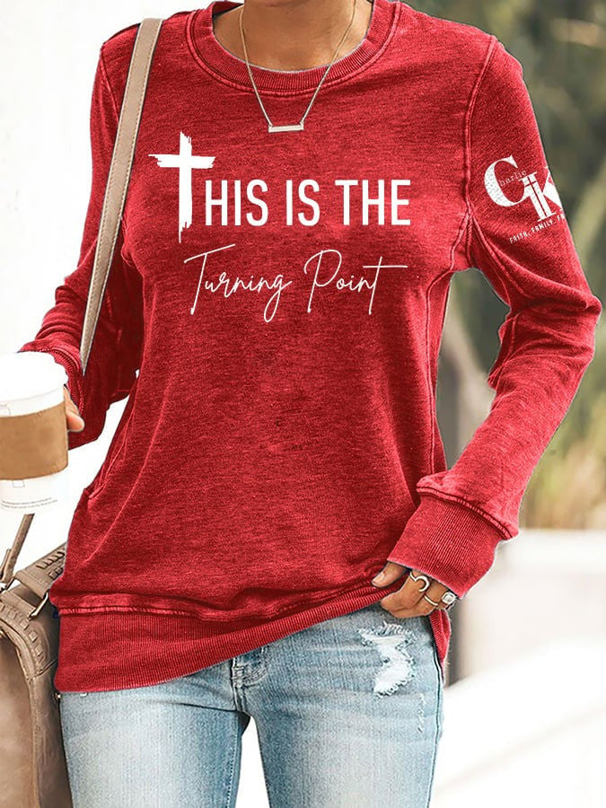 Charlie Kirk Merch This Is The Turning Point Print Sweatshirt Charlie Kirk Sweatshirt TPUSA Merch - Lilybirchmarket