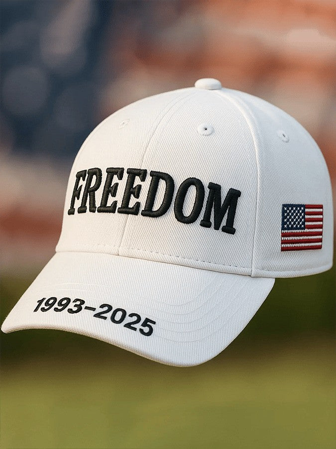 Charlie Kirk Merch Unisex Freedom American Flag Print Baseball Cap Gifts For Patriots - Lilybirchmarket