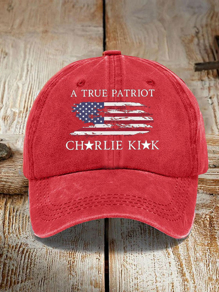 Charlie Kirk Merch UnisexTurning Point Flag Print Hat Gifts For Patriots - Lilybirchmarket