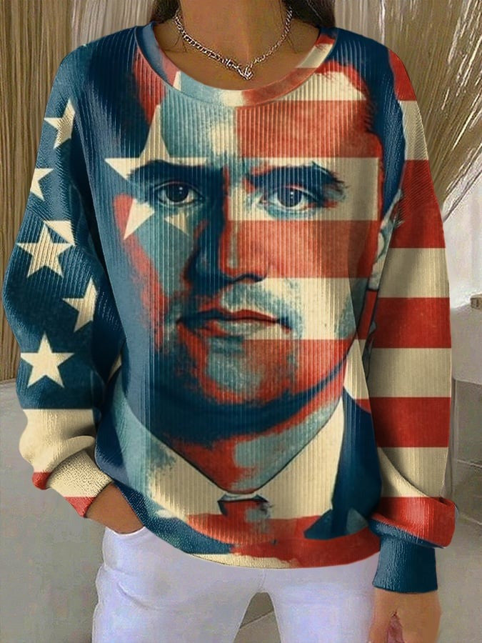Charlie Kirk Merch USA Flag Freedom Sweatshirt A True Patriot Charlie Kirk Sweatshirt Gifts - Lilybirchmarket