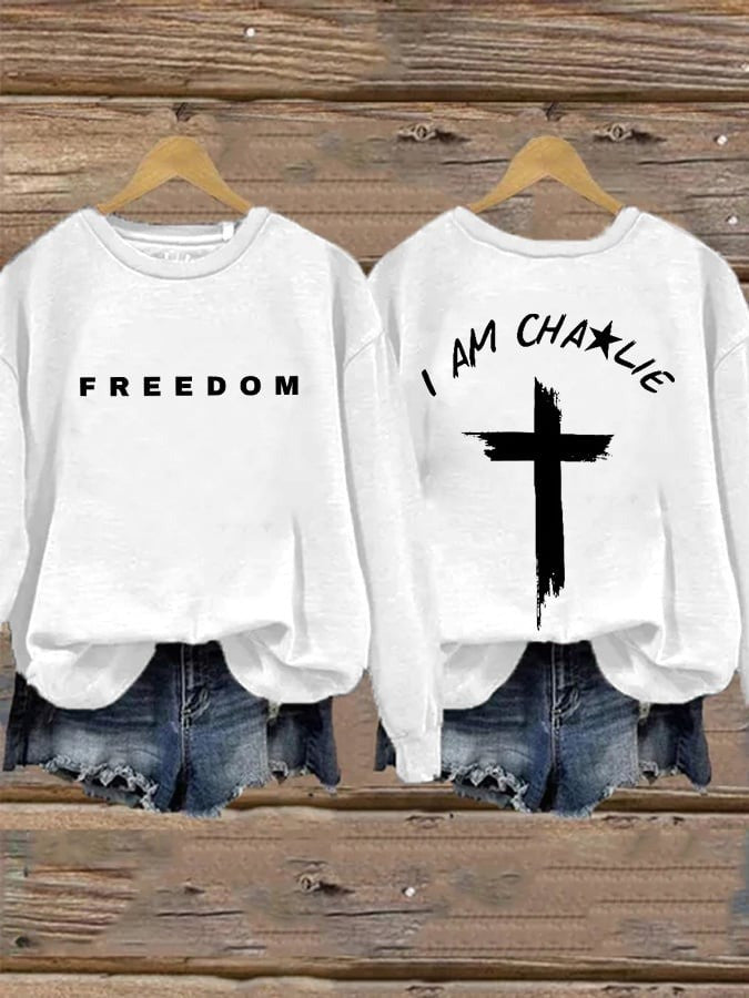 Charlie Kirk Merch Women's Freedom American Flag Print Waffle Hoodie Gifts For Patriots - Lilybirchmarket