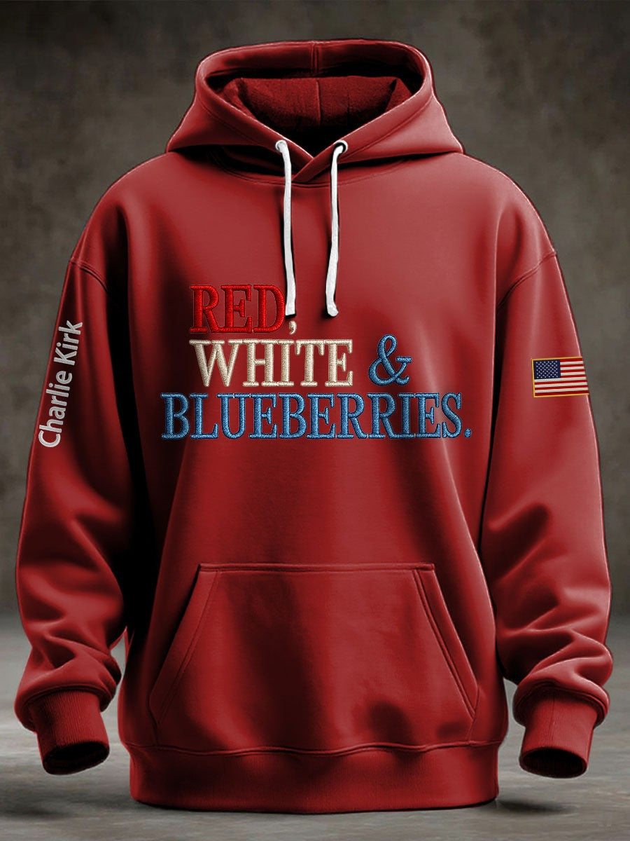 Charlie Kirk Red White And Blueberries Hoodie Wear Red On October 14 Birthday Tribute - Lilybirchmarket
