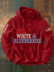 Charlie Kirk Red White And Blueberries Waffle Hoodie Clothes Charlie Kirk Memorial Apparel - Lilybirchmarket