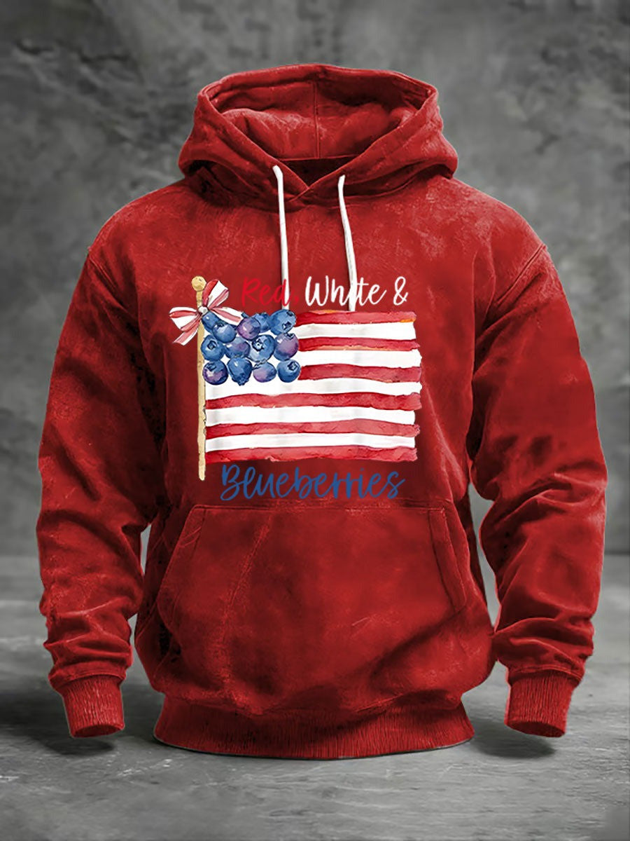 Charlie Kirk Red White And Blueberries Washed Hoodie RIP Charlie Kirk Memorial Clothing - Lilybirchmarket