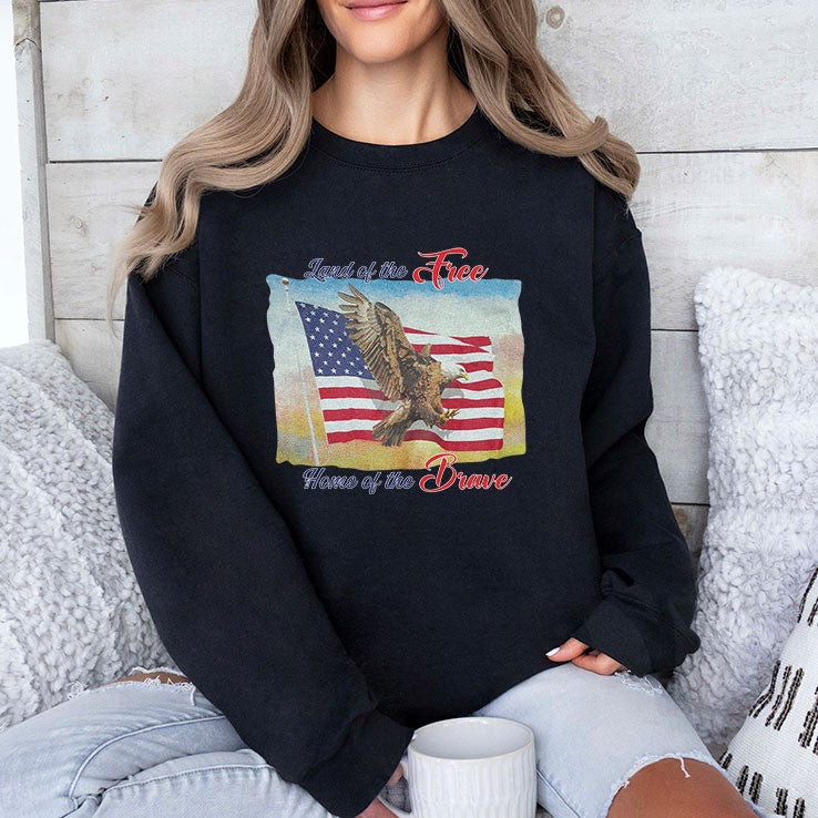 Charlie Kirk Shooter Land Of The Free Home Of The Brave Sweatshirt American Flag Eagle Shirt - Lilybirchmarket