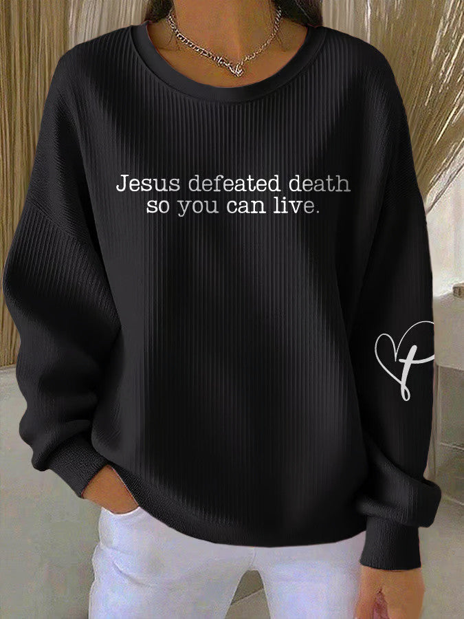 Charlie Kirk Shooters Sweatshirt Jesus Defeated Death So You Can Live Sweatshirt - Lilybirchmarket