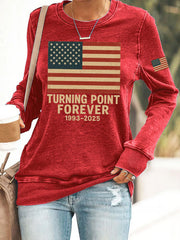 Charlie Kirk Shooters Sweatshirt Red Women's Turning Point Forever 1993 2025 Sweatshirt - Lilybirchmarket