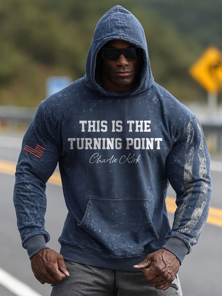 Charlie Kirk This Is The Turning Point Hoodie Men's Remembrance Day Memorial Apparel - Lilybirchmarket