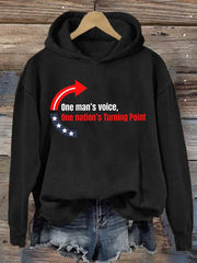 Charlie Kirk TPUSA Hoodie One Man's Voice One Nation's Turning Point USA Memorial Merch - Lilybirchmarket