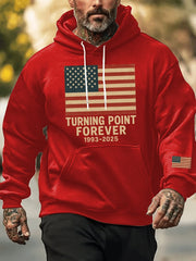 Charlie Kirk Turning Point Forever Hoodie America Flag Charlie Kirk TPUSA Merch Apparel - Lilybirchmarket