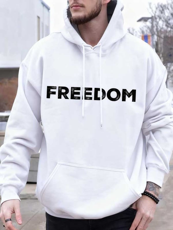 Charlie Kirk White Freedom Merch Hoodie Turning Point USA Charlie Kirk Was Wearing Clothing - Lilybirchmarket