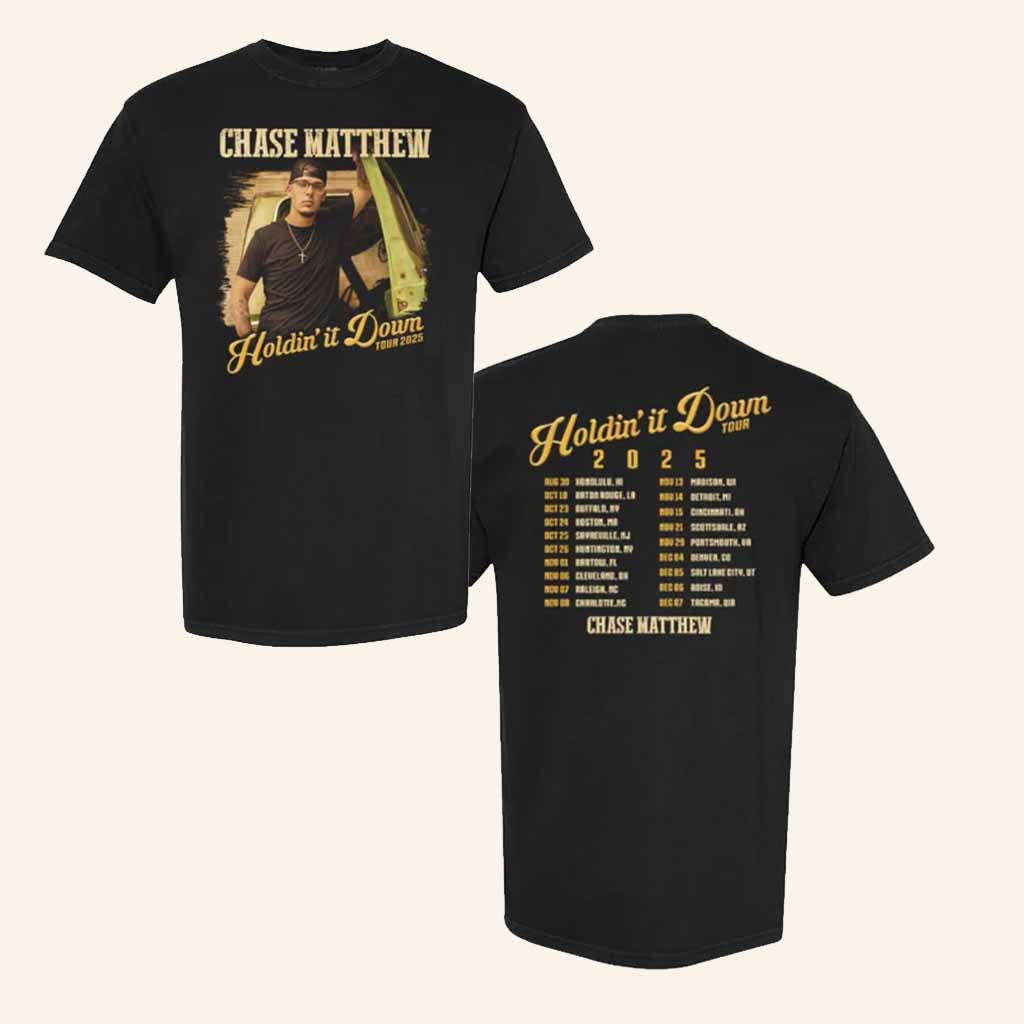 Chase Matthew Merch Holdin' It Down Tour T-Shirt Music Related Gifts For Guys - Lily Birch Market