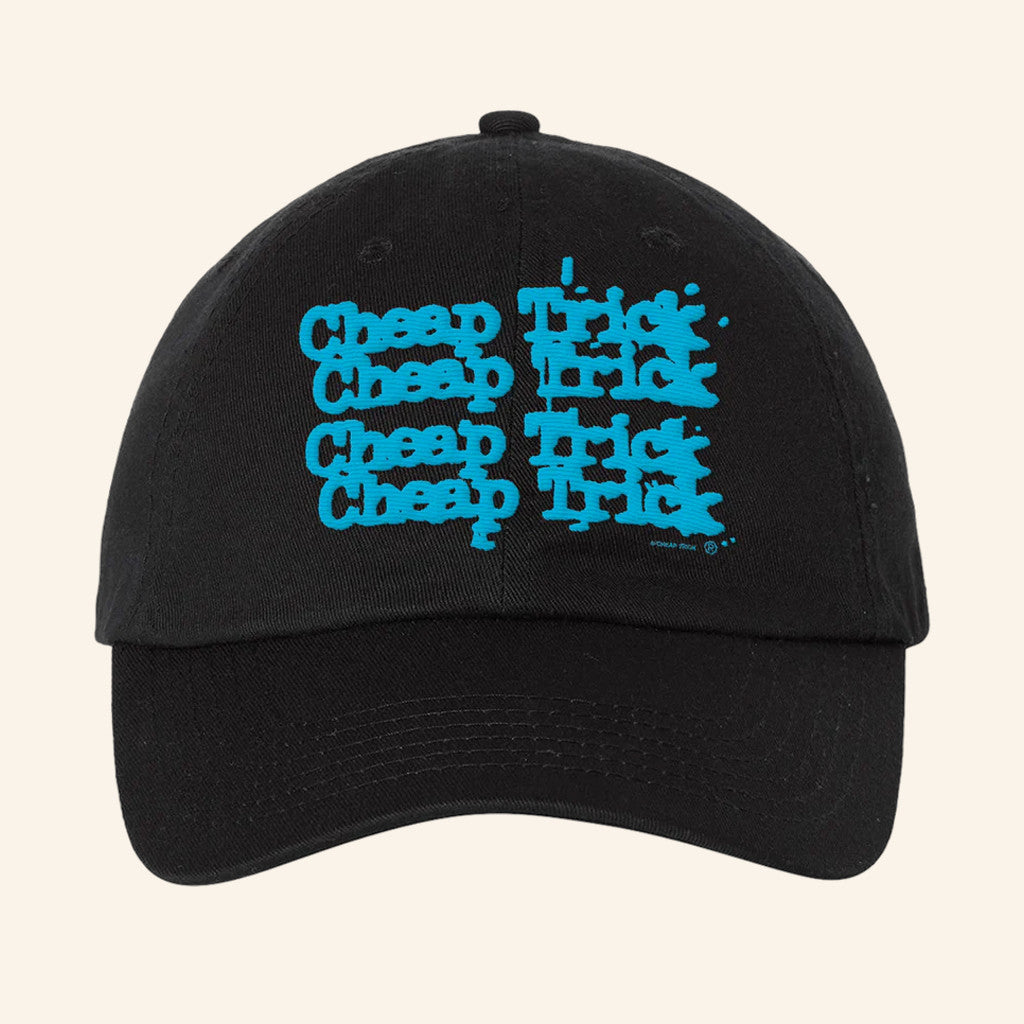 Cheap Trick Merch Embroidered Blue 4 Line Logo Hat Gifts For Rock Band Fans - Lilybirchmarket