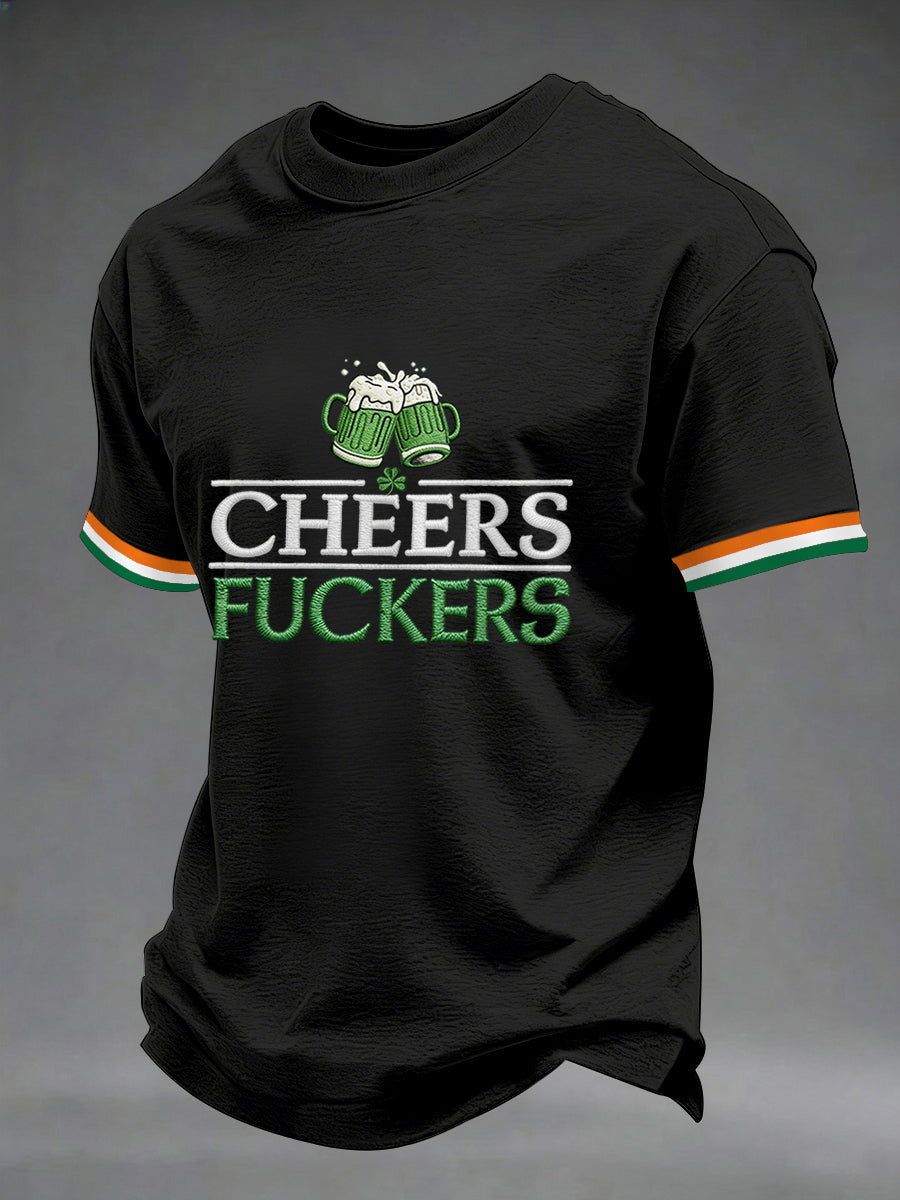  Cheers Fckers Green Beer T-Shirt Funny Irish Shirts St Patrick's Day Apparel Dad Gifts - TradiViet