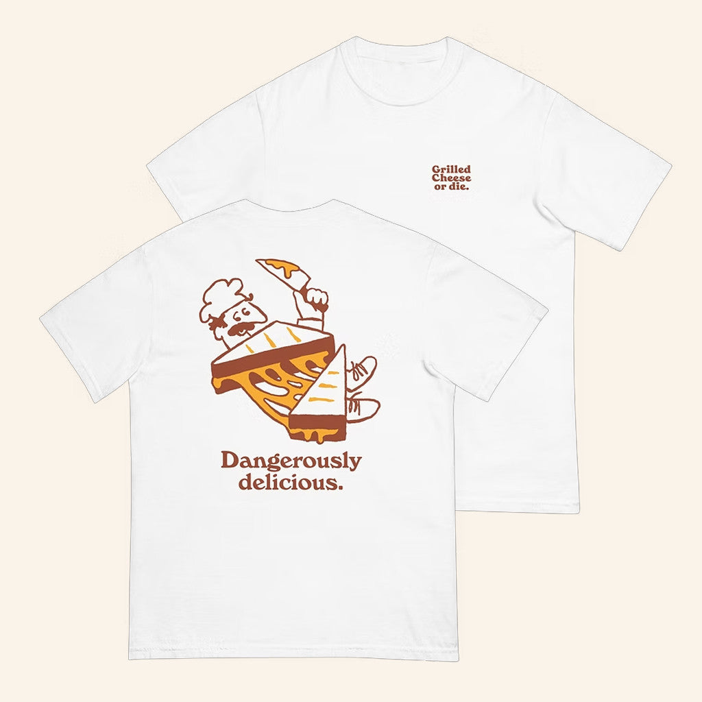 Chef Tyler Merch Dangerously Delicious Grilled Cheese T-Shirt Best Gifts For Boyfriend - Lily Birch Market