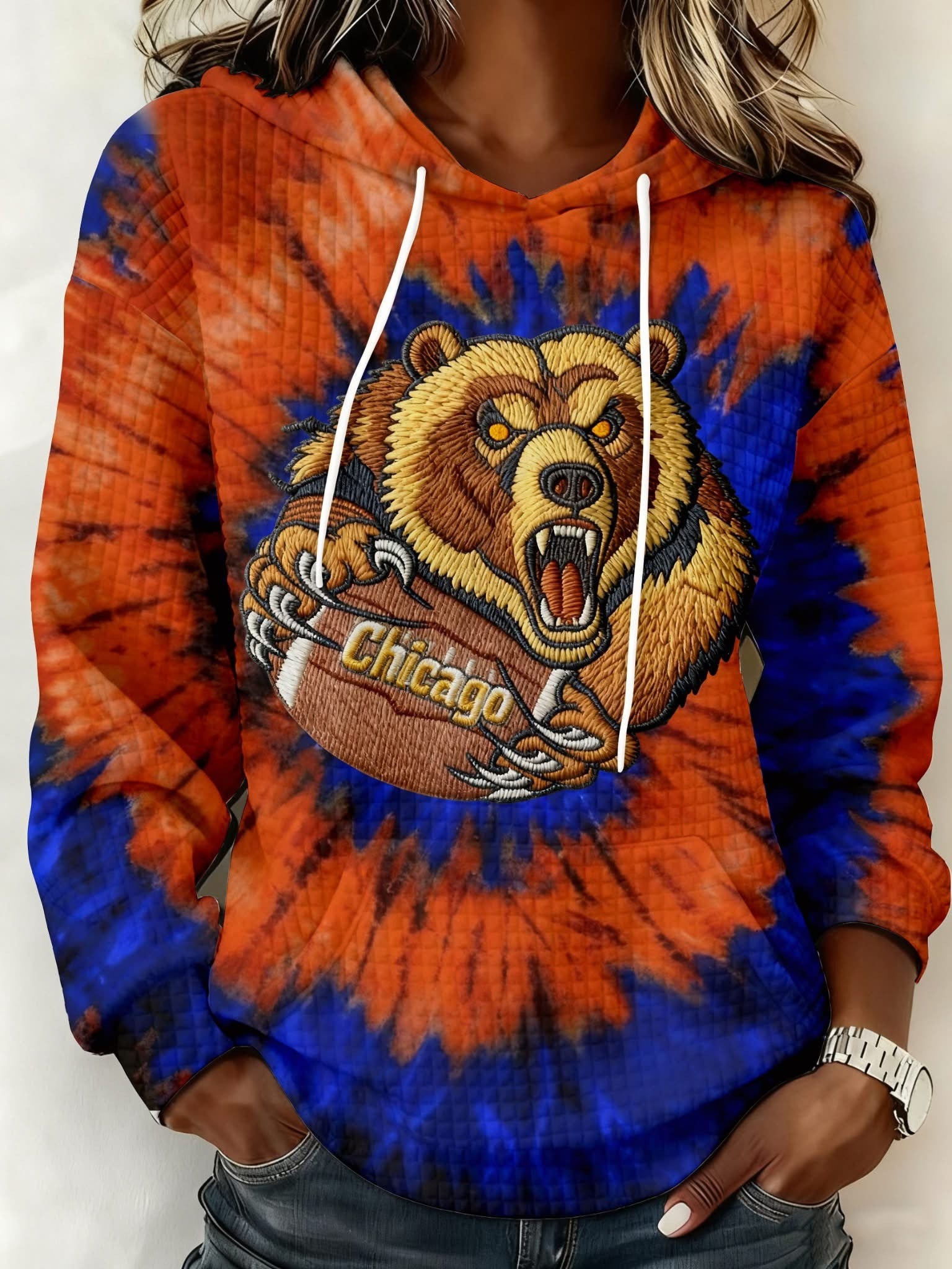 Chicago Bears Tie Dye Hoodie Women's Men's Football Game Day Chicago Bears Merch Fan Gifts - Lilybirchmarket