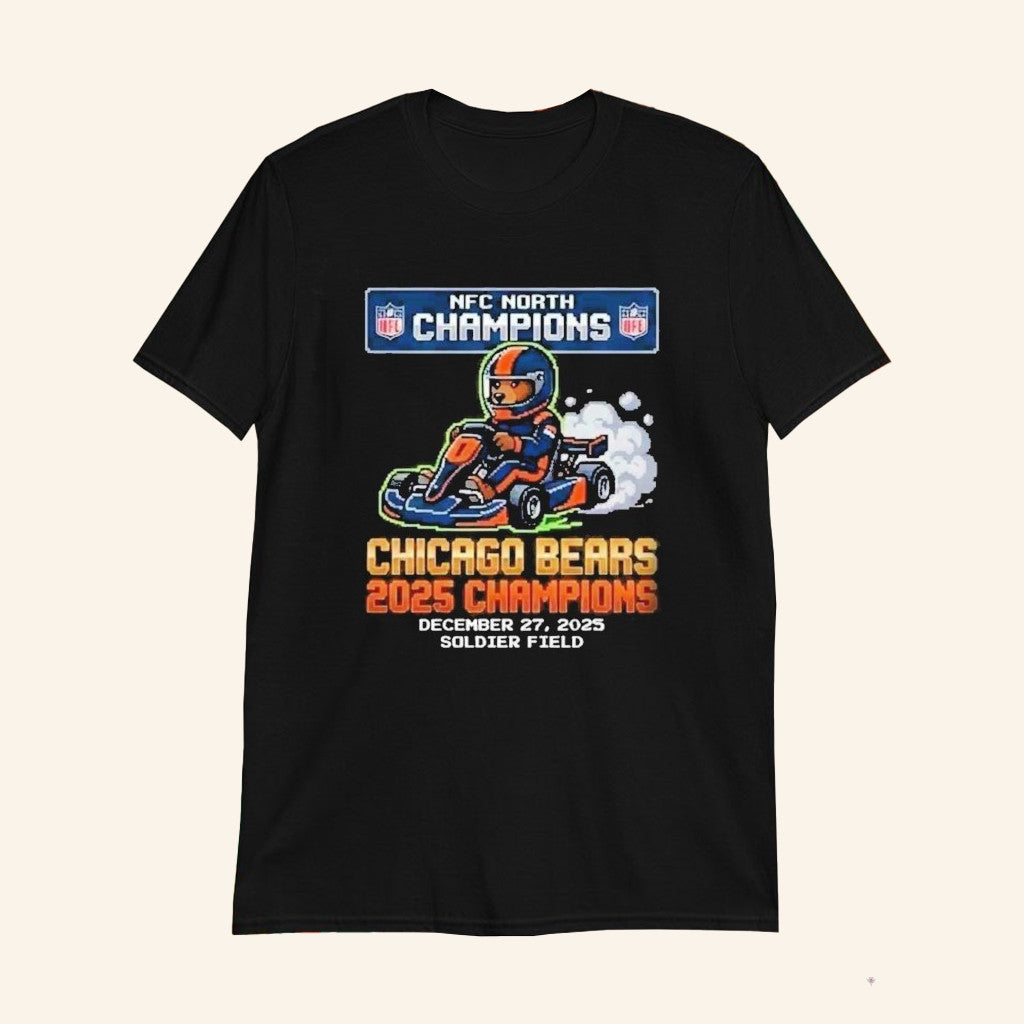 Chicago Football NFC North Champions December 27 2025 Mario Kart Driving Car T-Shirt Fan Merch - Lily Birch Market