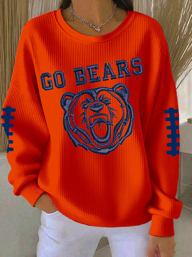 Chicago Football Sweatshirt Game Day Clothes Go Bear Sweatshirt Best Gift For Football Lovers - Lilybirchmarket