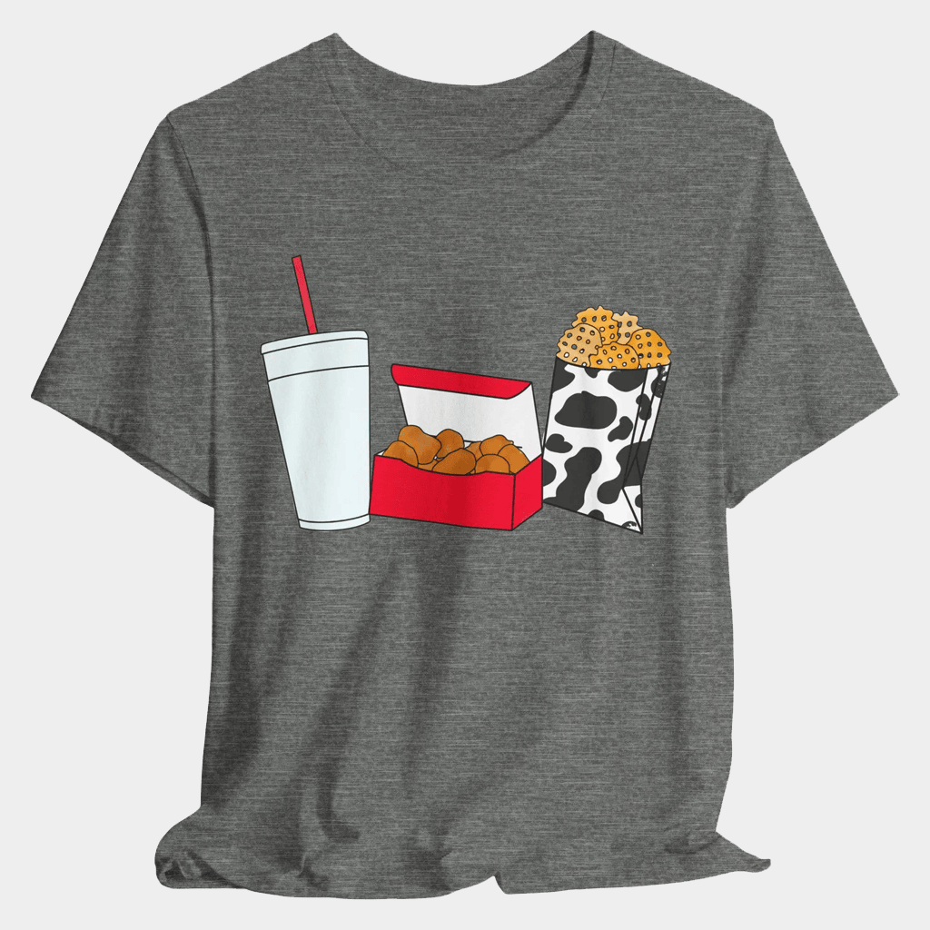 Chick Fil A Merch Cow Chicken Nugs Nuggets Drink Fries T-Shirt Best Gifts For Friends - Lily Birch Market