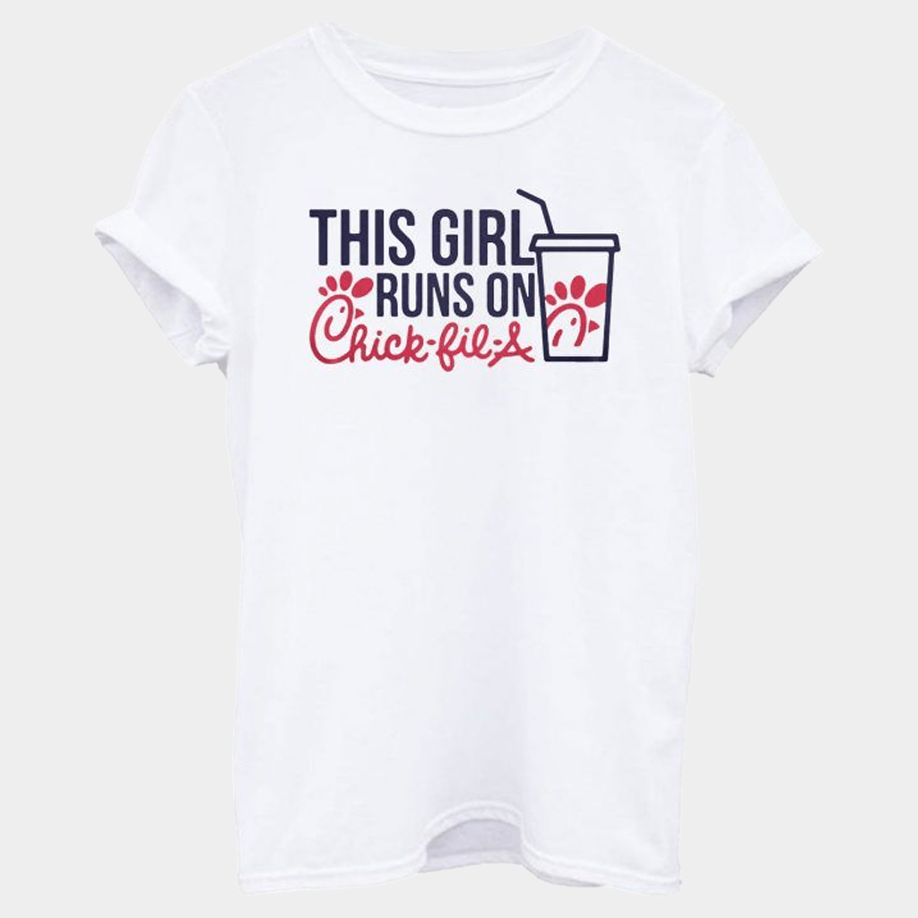 Chick Fil A Merch This Girl Runs On Chick Fil A T-Shirt Funny Gifts For Her - Lily Birch Market