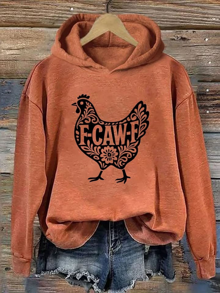 Chicken F CAW F Hoodie Funny Farm Hooded Sweatshirt Gag Gifts For Friends - Lilybirchmarket
