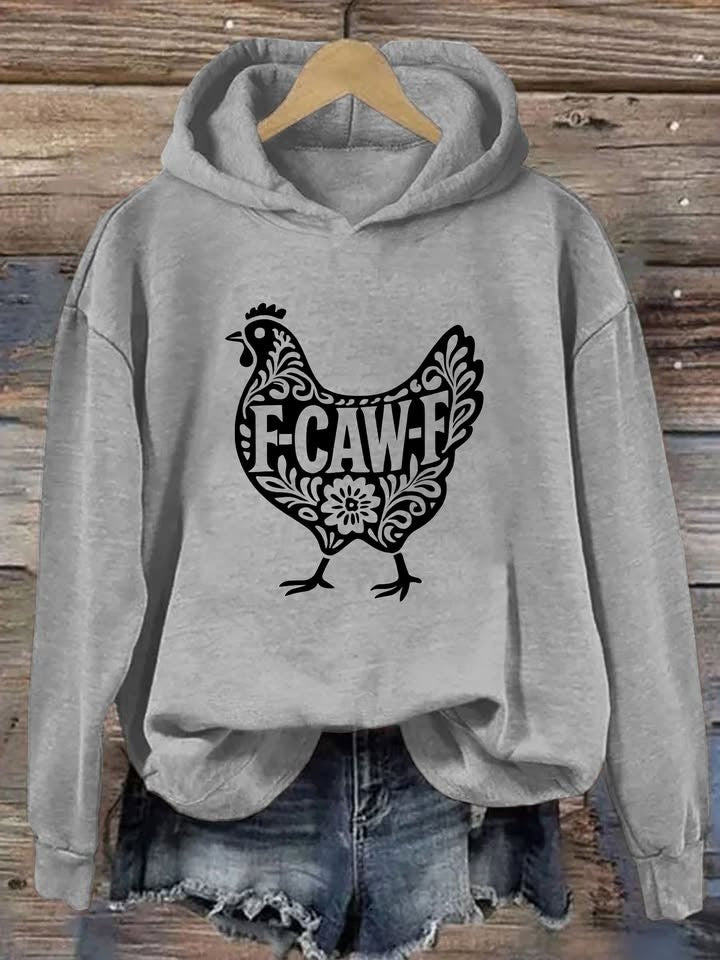 Chicken F CAW F Hoodie Funny Farm Hoodie Humorous Gifts For Friends - Lilybirchmarket