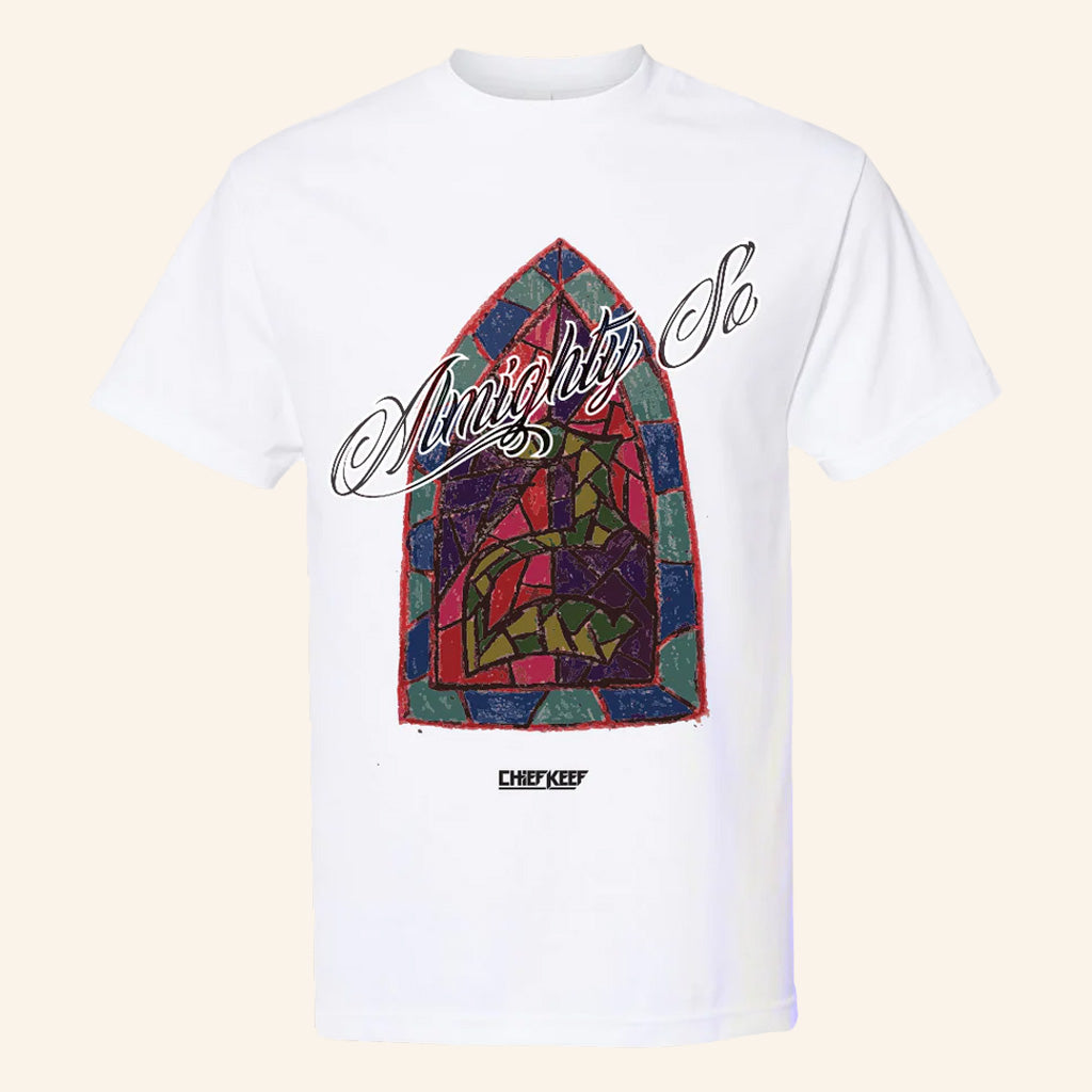 Chief Keef Merch Almighty So Stained Glass White T-Shirt Gifts For Rap Lovers - Lily Birch Market