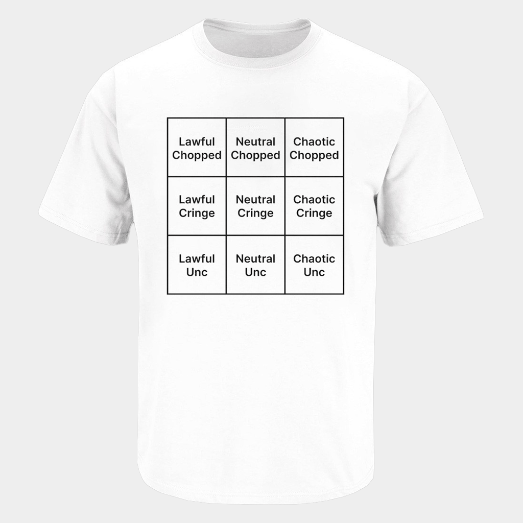 Chopped Unc Cringe Alignment Chart T-Shirt Alignment Chart Meme Shirt Gifts For Friends - Lily Birch Market