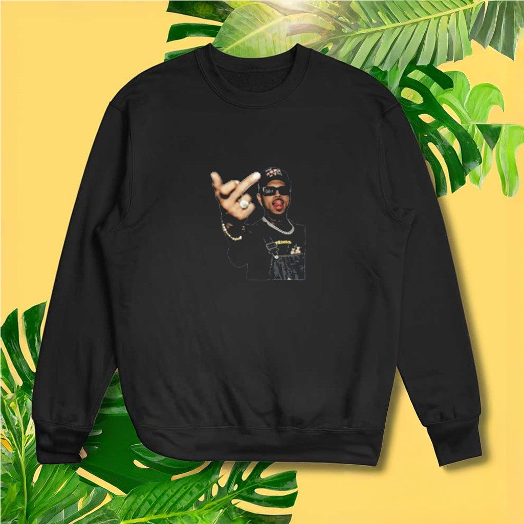 Chris Brown Middle Finger Funny Sweatshirt 2025 Chris Brown Merch Gifts For Fans - Lilybirchmarket