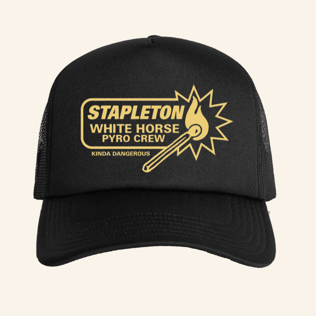 Chris Stapleton Merch White Horse Pyro Crew Trucker Hat Husband Christmas Gift Ideas - Lilybirchmarket