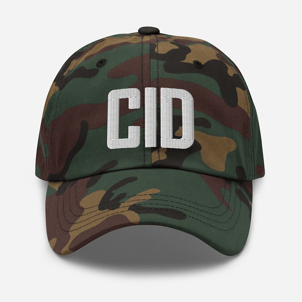 CID Hat CID Airport Code Embroidered Camo Hat Father's Day Present Ideas - Lilybirchmarket