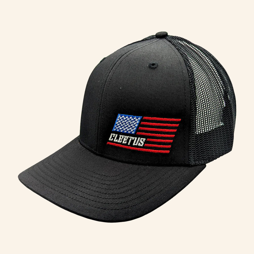 Cleetus McFarland Merch Cleetus Flag Richardson Embroidered Trucker Hat Christmas Gift For Dad - Lilybirchmarket