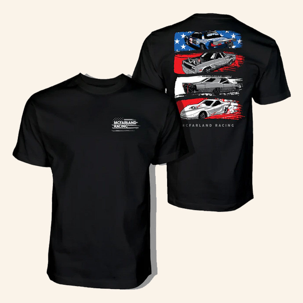 Cleetus McFarland Merch McFarland Racing 4 Flag Shirt Presents For Boyfriend - Lily Birch Market