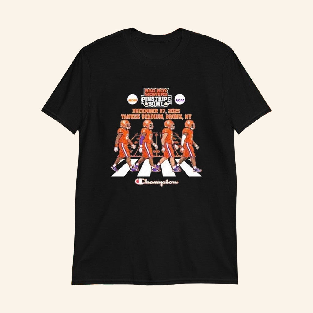 Clemson Football Merch Bad Boy Mowers Pinstripe Bowl Champions Abbey Road T-Shirt Fan Merch - Lily Birch Market