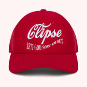 Clipse Tour Merch Denim Tears X Clipse Printed Red Trucker Hat Gifts For Dad - Lilybirchmarket