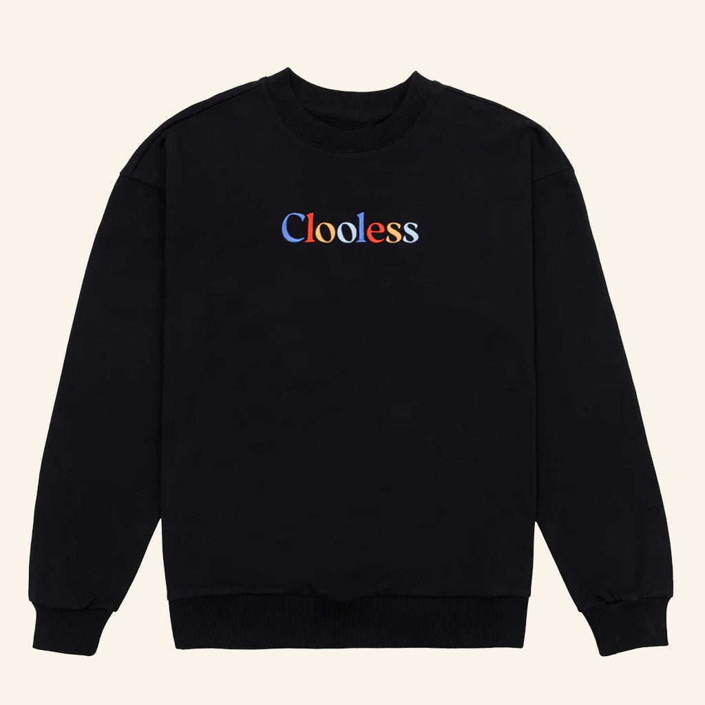 Clooless Merch Primary Crewneck Black Sweatshirt Gifts For Dudes - Lilybirchmarket