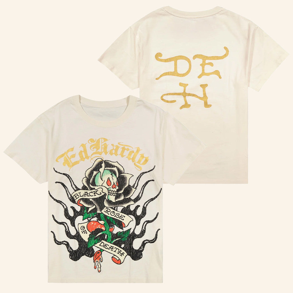Complex Merch Ed Hardy Black Rose Of Death T-Shirt Gifts Ideas For Dudes - Lily Birch Market