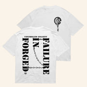 Controlled Insanity Merch Forged In Failure Chained T-Shirt White Present For Husband - Lily Birch Market
