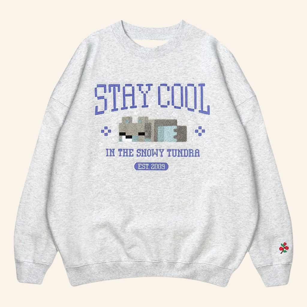 Cool Shirtz Merch Very Cool X Minecraft Sweatshirt Stay Cool In The Snowy Tundra Sweatshirt - Lilybirchmarket