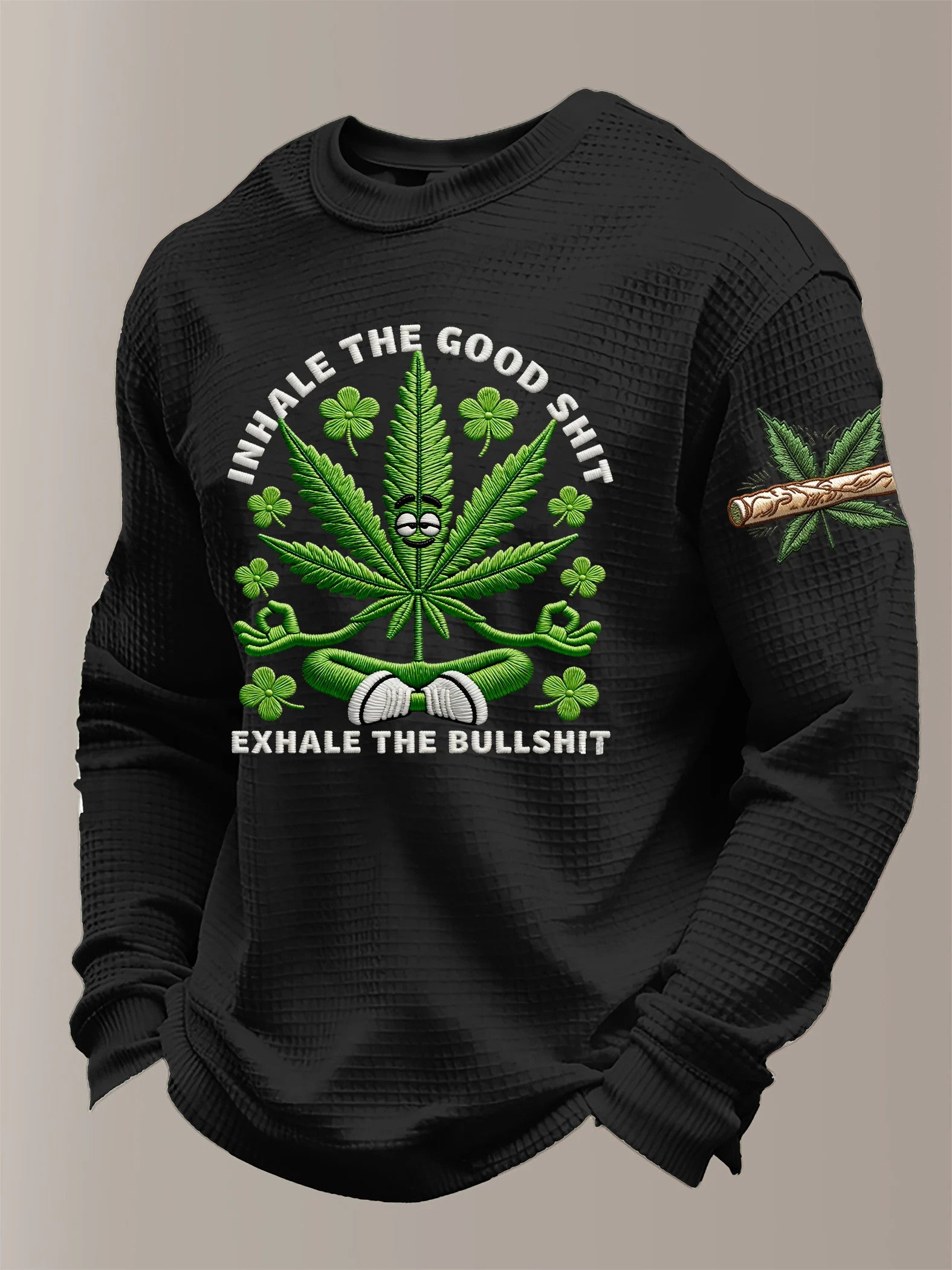 Cool St Patrick'S Day Inhale Good Shit Exhale Bullshit Long Sleeve T Shirt Playful Irish Gifts - TradiViet