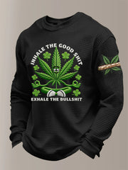  Cool St Patrick'S Day Inhale Good Shit Exhale Bullshit Long Sleeve T Shirt Playful Irish Gifts - TradiViet