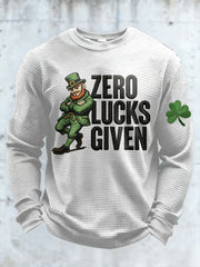  Cool St Patrick'S Day Shirts Leprechaun Zero Lucks Given Long Sleeve T Shirt Fun Irish Gifts - TradiViet