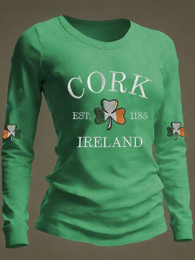 Cork Ireland Long Sleeve Shirt Womens St Pattys Day Shirts Great St Patrick's Day Gift Ideas - TradiViet