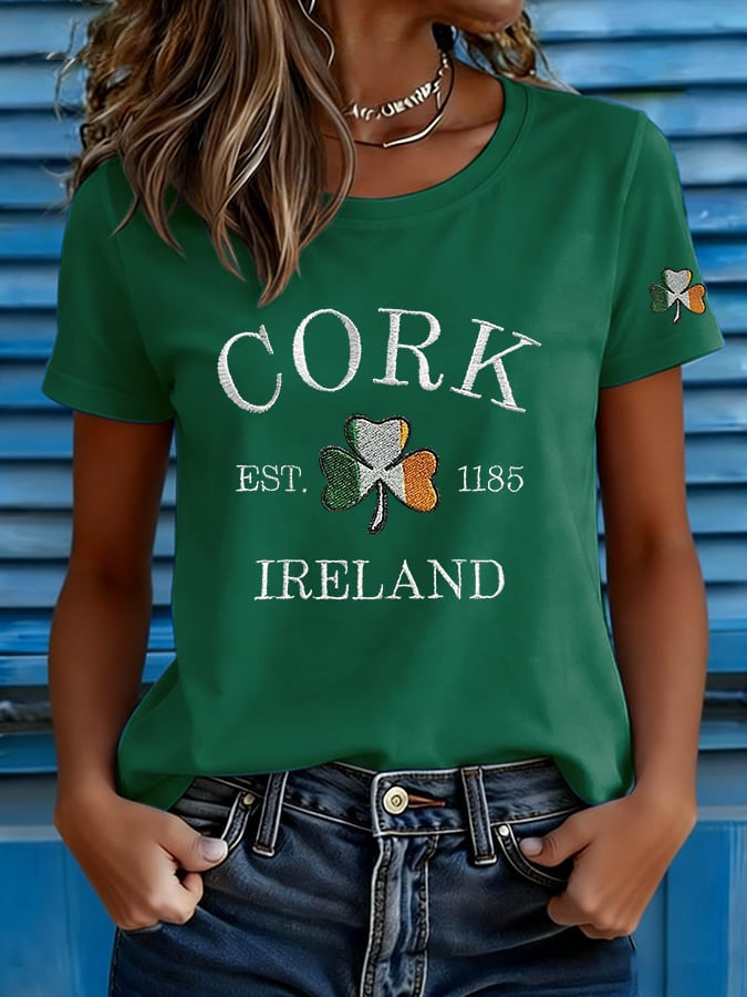  Cork Ireland Shamrock T Shirt Ireland Flag Clover Shirt Happy Saint Patrick'S Day Gifts - TradiViet