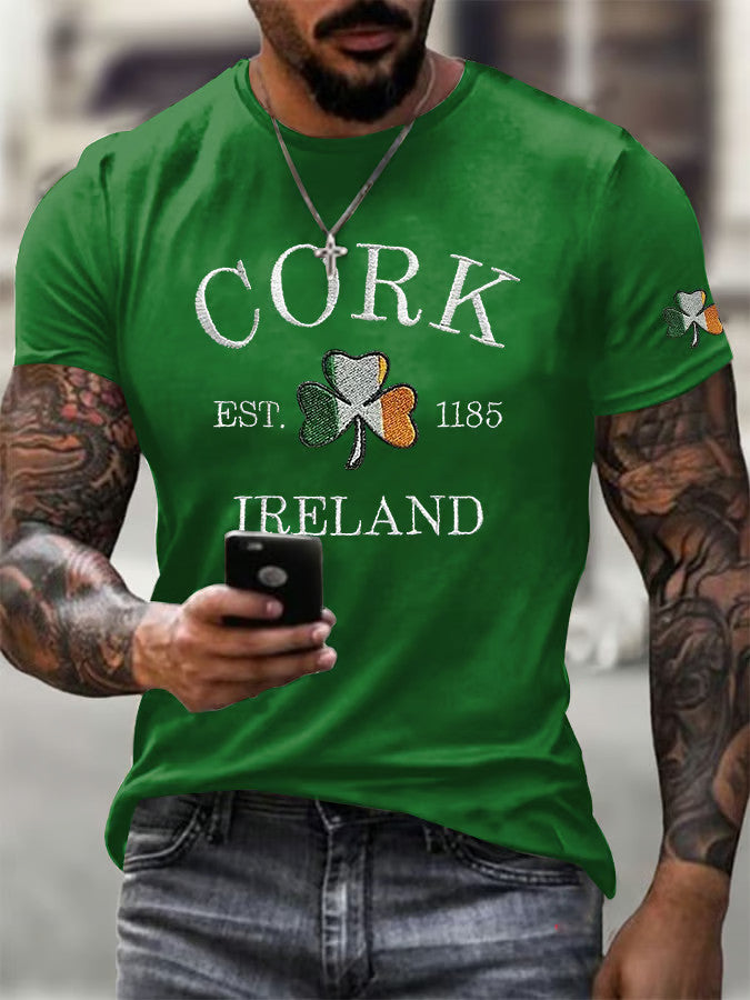  Cork Ireland Shamrock T-Shirt Mens St Patty's Day Shirts Great Gift Ideas For St Patrick's Day - TradiViet