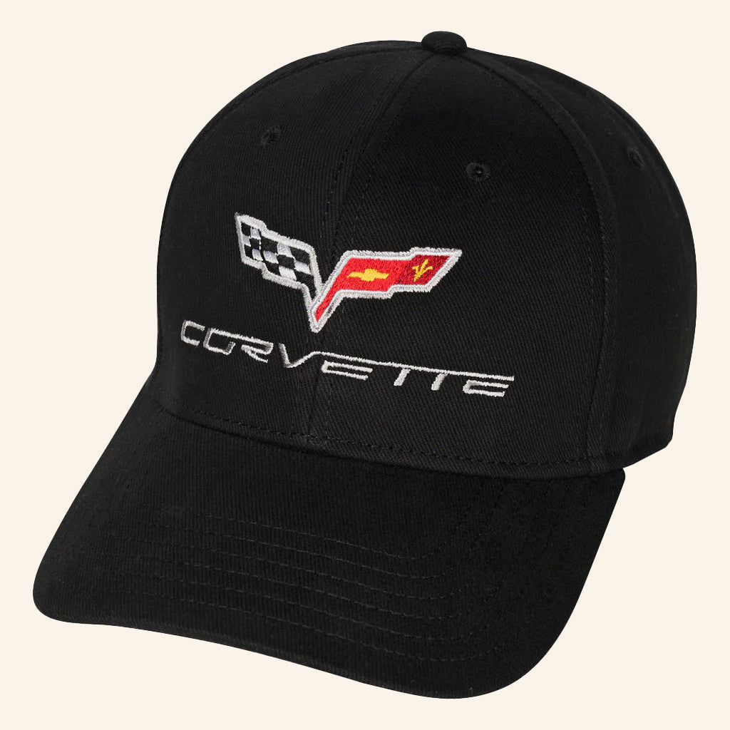 Corvette Merch C6 Corvette Emblem Black Cap Embroidered Gifts For Him - Lilybirchmarket