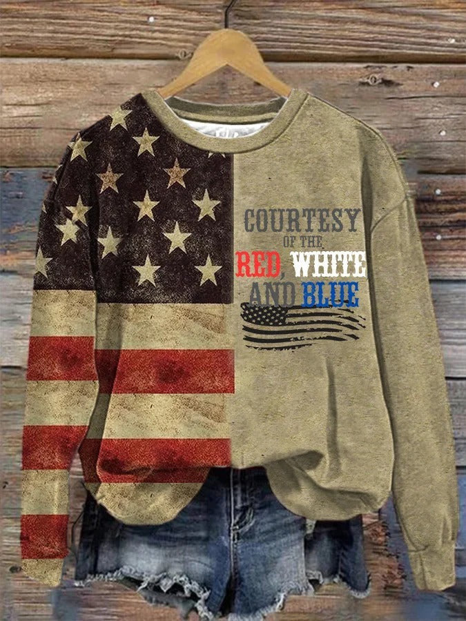 Courtesy Of The Red White And Blue Sweatshirt Music Fan Patriotic Clothing Gifts - Lilybirchmarket
